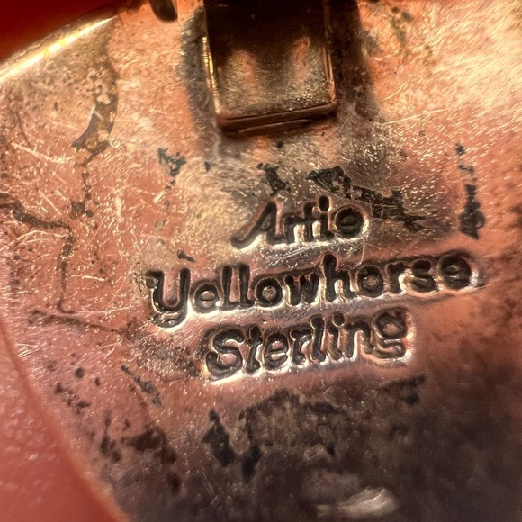 Artie Yellowhorse Sterling Silver Turquoise Native American Oval Earrings - Picture 8 of 10